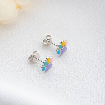 Vaoov 925 Ayar Gümüş Renkli Mineli Pati Küpe - 4