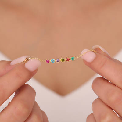 Vaoov 925 Ayar Gümüş Renkli Taşlı Bileklik - 2