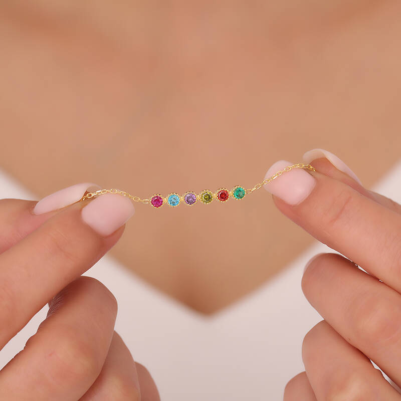 Vaoov 925 Ayar Gümüş Renkli Taşlı Bileklik - 2