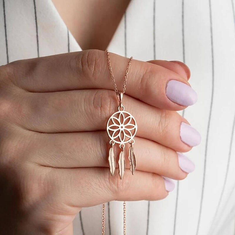 Vaoov 925 Ayar Gümüş Rüya Kapanı Kolye - 1