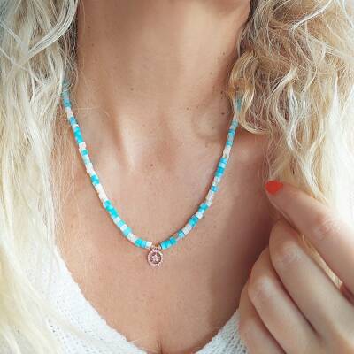 Vaoov 925 Ayar Gümüş Sedef Taşlı Yıldız Kolye - 3