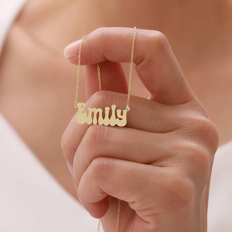 Vaoov 925 Ayar Gümüş Sevimli Yazı Karakteri İsim Kolye - 1