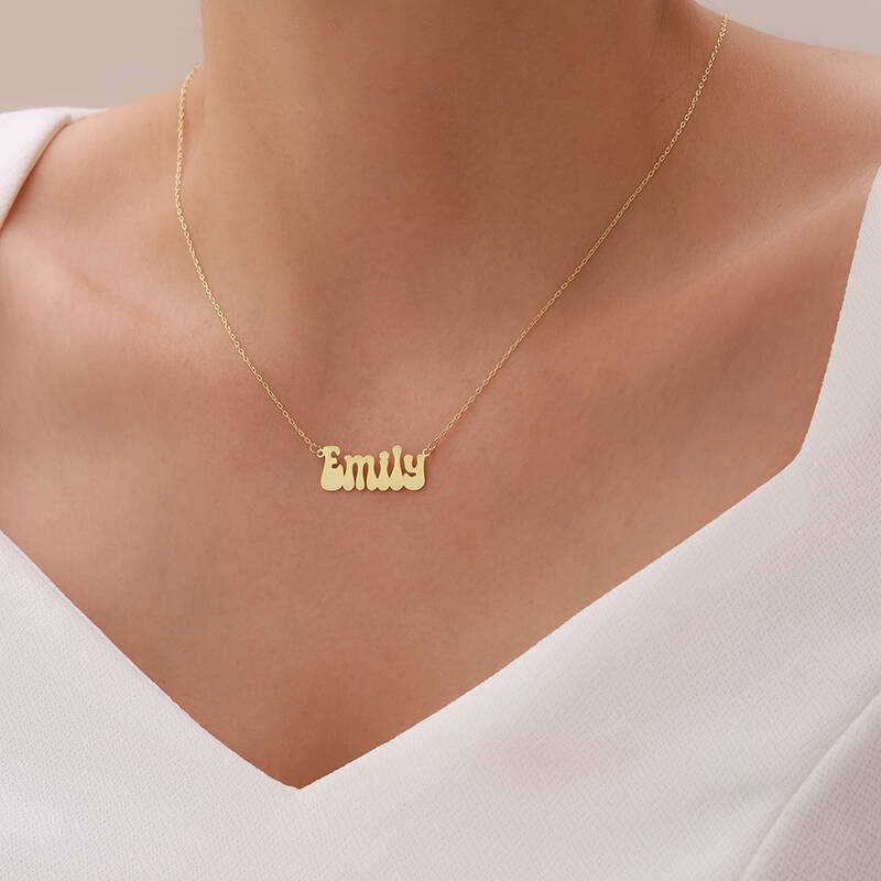 Vaoov 925 Ayar Gümüş Sevimli Yazı Karakteri İsim Kolye - 2