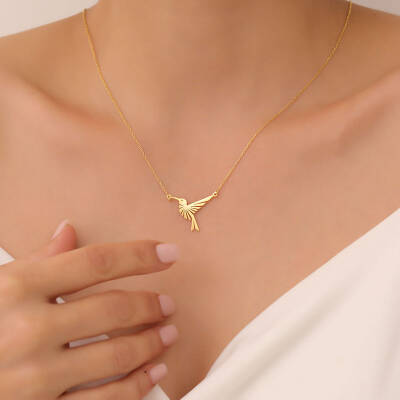 Vaoov 925 Ayar Gümüş Sinek Kuşu Kolye - 2