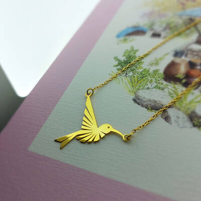 Vaoov 925 Ayar Gümüş Sinek Kuşu Kolye - 4