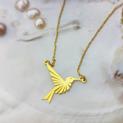 Vaoov 925 Ayar Gümüş Sinek Kuşu Kolye - 5