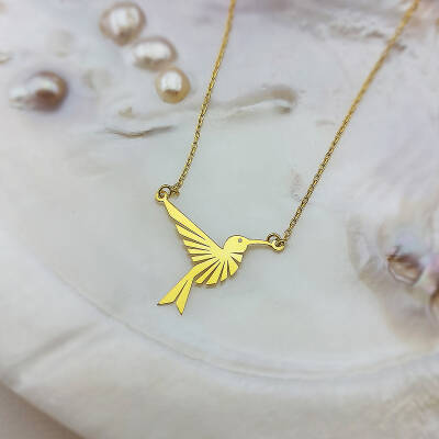 Vaoov 925 Ayar Gümüş Sinek Kuşu Kolye - 6