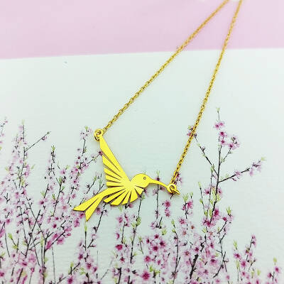 Vaoov 925 Ayar Gümüş Sinek Kuşu Kolye - 7