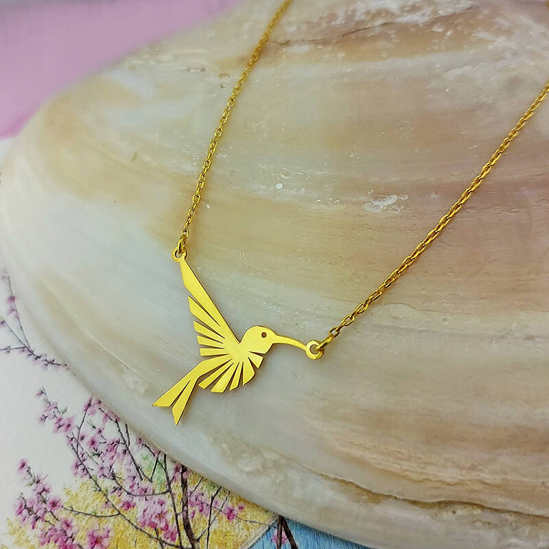 Vaoov 925 Ayar Gümüş Sinek Kuşu Kolye - 8