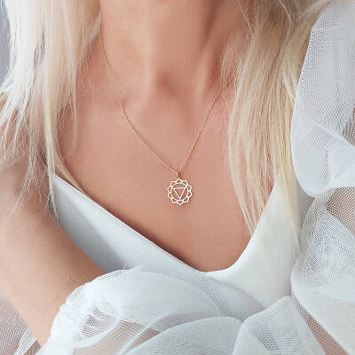 Vaoov 925 Ayar Gümüş Solar Plexus Çakrası Kolye - 2