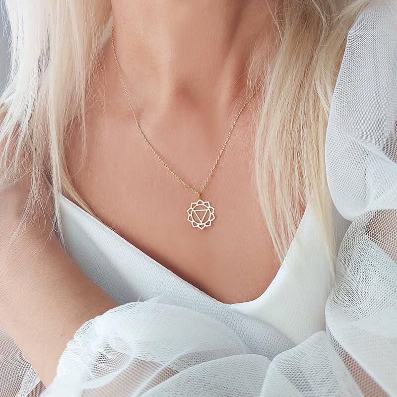 Vaoov 925 Ayar Gümüş Solar Plexus Çakrası Kolye - 2