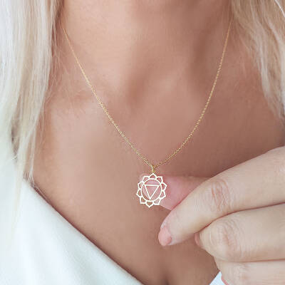 Vaoov 925 Ayar Gümüş Solar Plexus Çakrası Kolye - 3