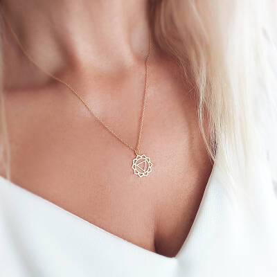 Vaoov 925 Ayar Gümüş Solar Plexus Çakrası Kolye - 4