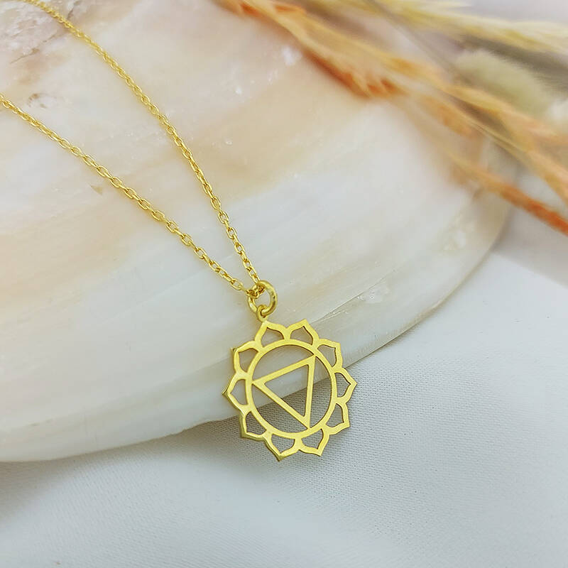 Vaoov 925 Ayar Gümüş Solar Plexus Çakrası Kolye - 5