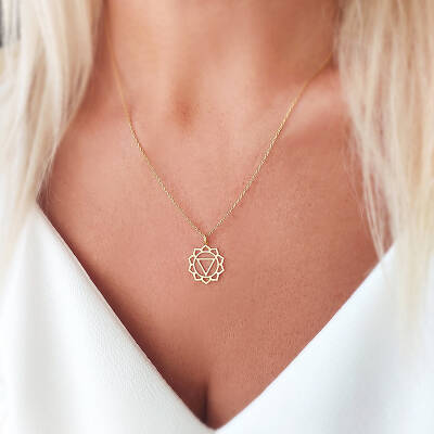 Vaoov 925 Ayar Gümüş Solar Plexus Çakrası Kolye - 6