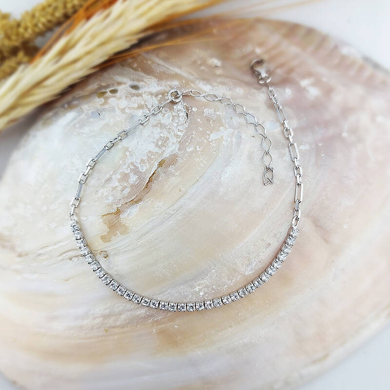 Vaoov 925 Ayar Gümüş Su Yolu Bileklik - 4