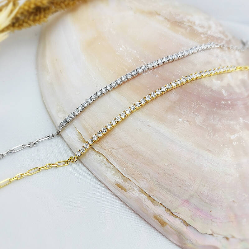 Vaoov 925 Ayar Gümüş Su Yolu Bileklik - 5