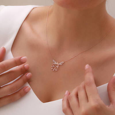 Vaoov 925 Ayar Gümüş Taşlı Yusufçuk Kolye - 2