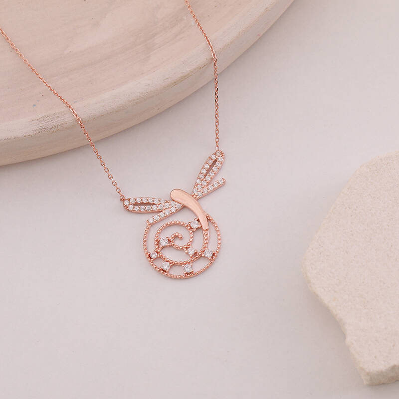 Vaoov 925 Ayar Gümüş Taşlı Yusufçuk Kolye - 3