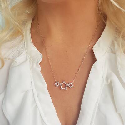 Vaoov 925 Ayar Gümüş Yıldız Kolye - 1