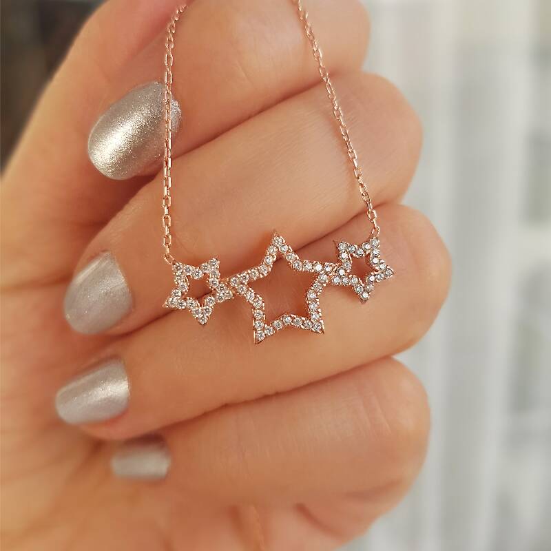 Vaoov 925 Ayar Gümüş Yıldız Kolye - 2