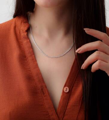 Vaoov 925 Ayar Gümüş Zincir Kolye - 1