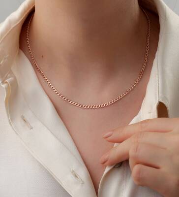 Vaoov 925 Ayar Gümüş Zincir Kolye - 2