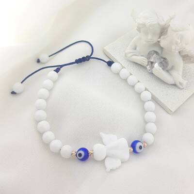 Vaoov El Yapımı Beyaz Cam Melek Bileklik  - 2