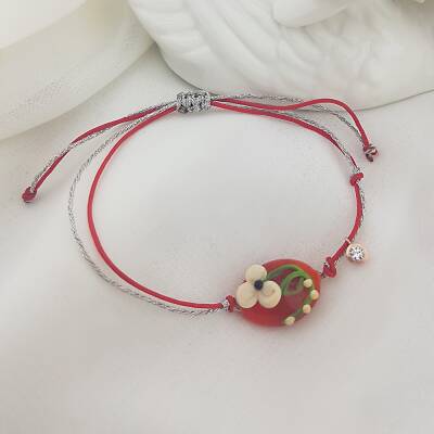 Vaoov El Yapımı Cam Çiçek Bileklik   - 2