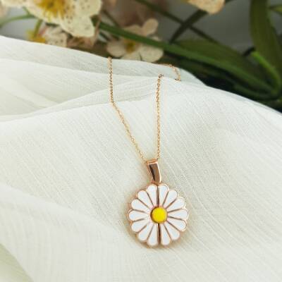 VAOOV Gümüş Kişiye Özel Papatya Kolye - 5