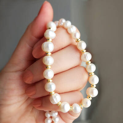 Vaoov Hematit Taşlı Gümüş Doğal İnci Kolye - 4